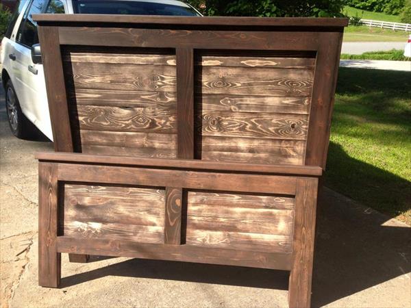 Diy Stained Pallet Rustic Headboards Pallet Furniture Plans