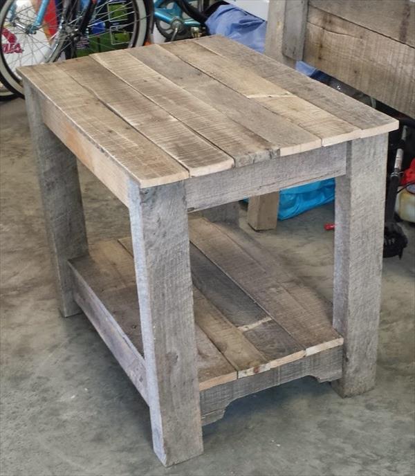 Wood Pallet Nightstand - Side Table Pallet Furniture Plans