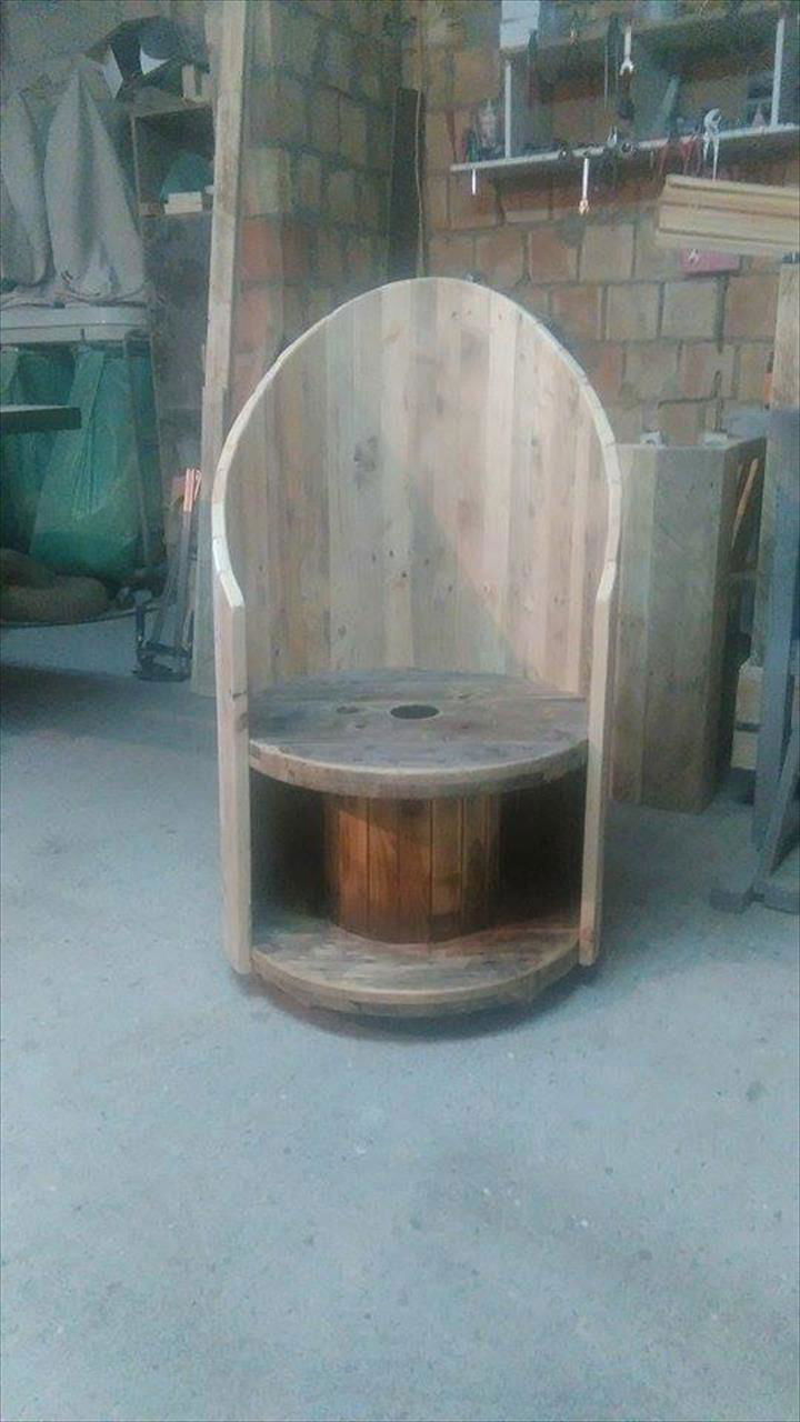 Pallet Wood And Cable Spool Chair Furniture Plans Pallet Wood And Cable Spool Chair Furniture Plans