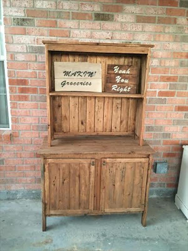Wooden Kitchen Pallet Hutch Furniture Plans Wooden Kitchen Pallet Hutch