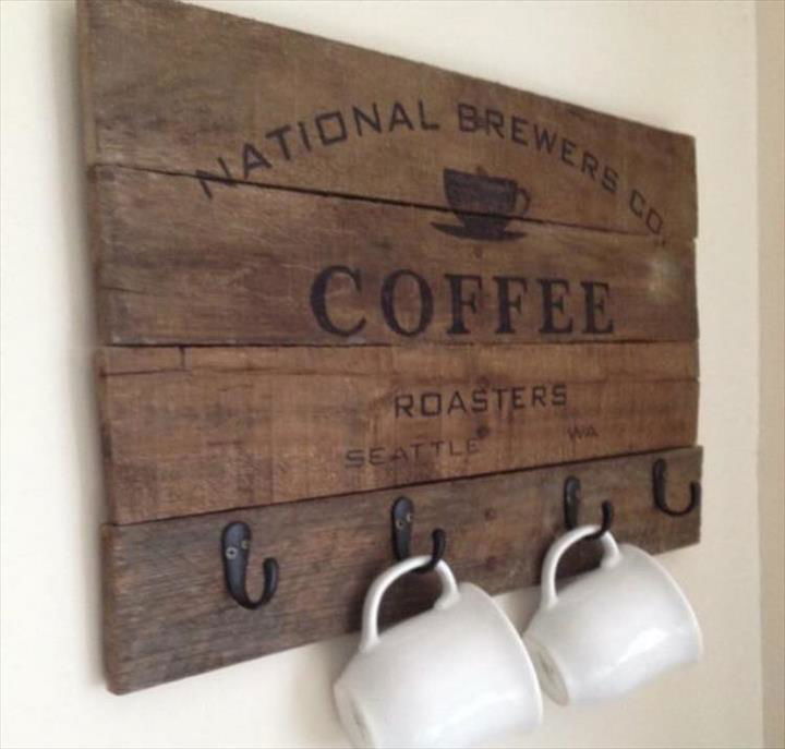 Wooden diy pallet coffee sign display plate