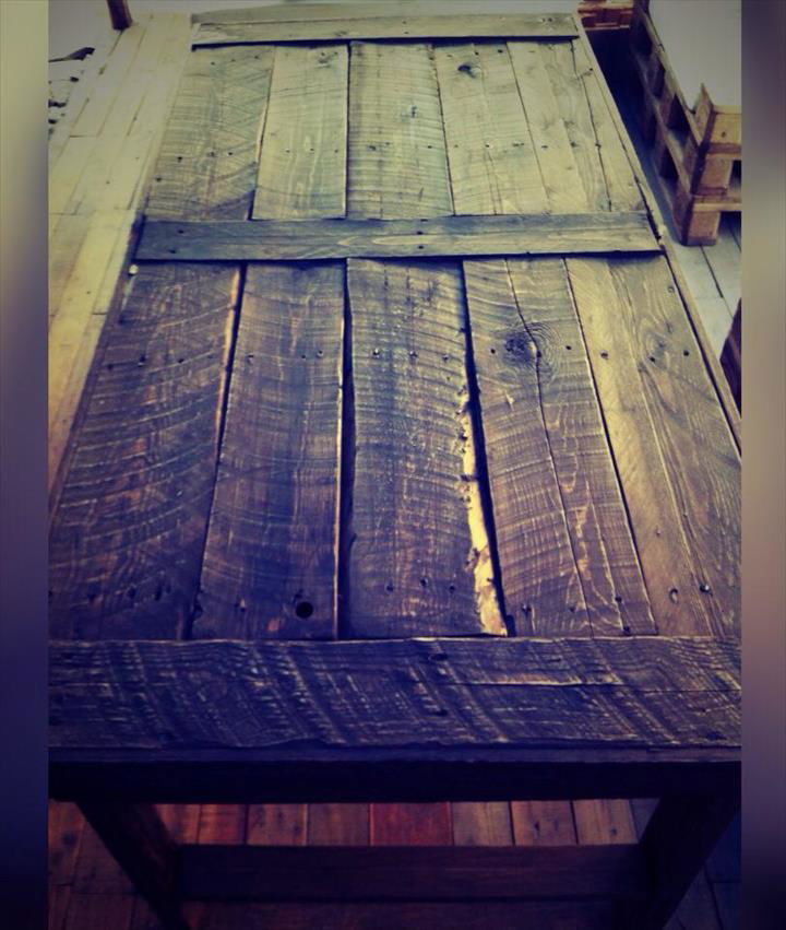 rustic dining table made of pallets